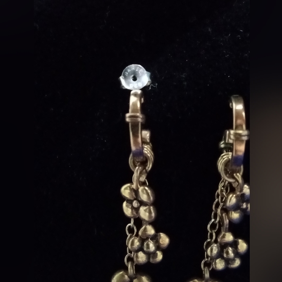 Barse bronzite 925 plumeria dangle post earrings - Picture 5 of 11